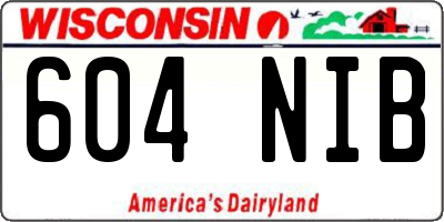WI license plate 604NIB