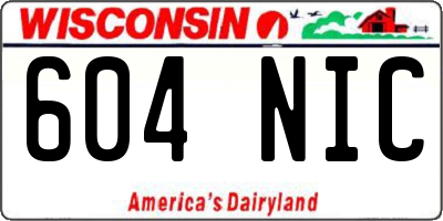 WI license plate 604NIC