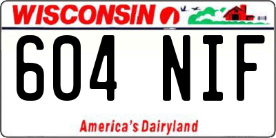 WI license plate 604NIF