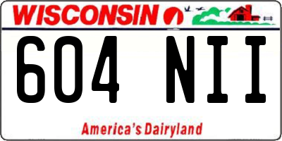 WI license plate 604NII