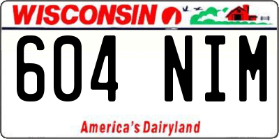 WI license plate 604NIM