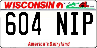 WI license plate 604NIP