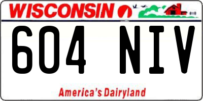 WI license plate 604NIV