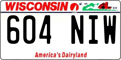 WI license plate 604NIW