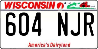 WI license plate 604NJR