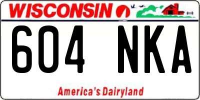 WI license plate 604NKA