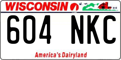 WI license plate 604NKC