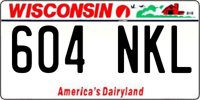 WI license plate 604NKL