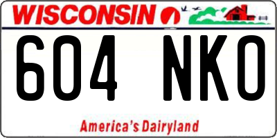WI license plate 604NKO