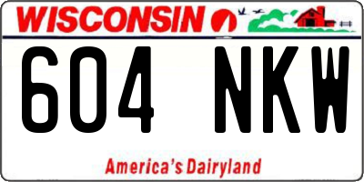 WI license plate 604NKW