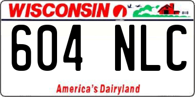 WI license plate 604NLC