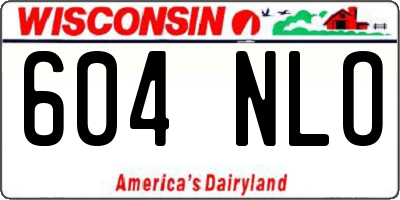 WI license plate 604NLO