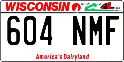 WI license plate 604NMF