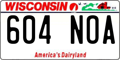 WI license plate 604NOA