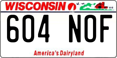 WI license plate 604NOF