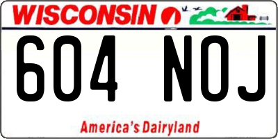 WI license plate 604NOJ