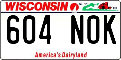 WI license plate 604NOK