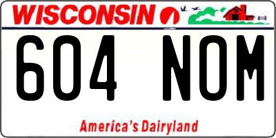 WI license plate 604NOM