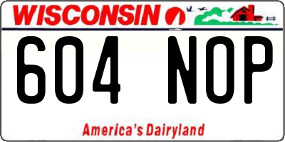 WI license plate 604NOP
