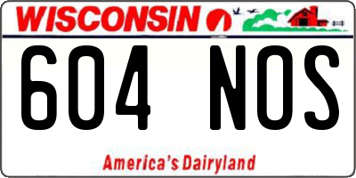 WI license plate 604NOS