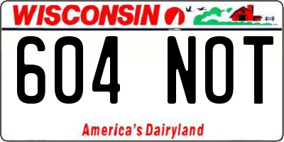 WI license plate 604NOT