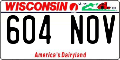 WI license plate 604NOV