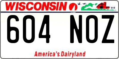 WI license plate 604NOZ