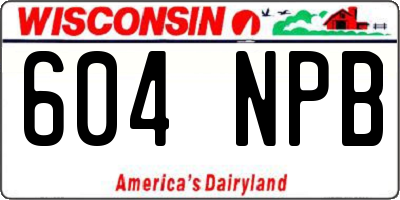 WI license plate 604NPB