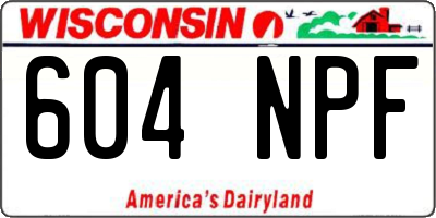 WI license plate 604NPF