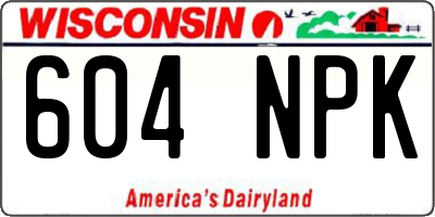 WI license plate 604NPK