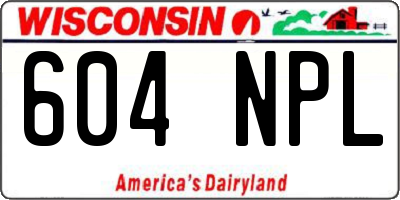 WI license plate 604NPL