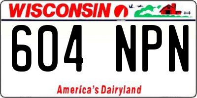 WI license plate 604NPN