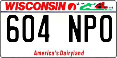 WI license plate 604NPO