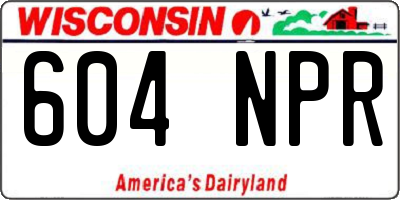 WI license plate 604NPR