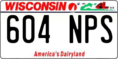 WI license plate 604NPS