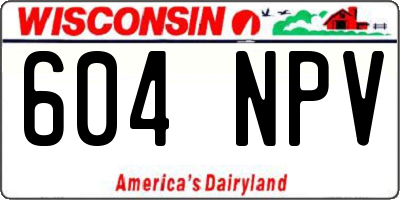 WI license plate 604NPV