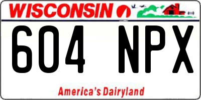 WI license plate 604NPX