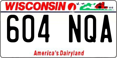 WI license plate 604NQA