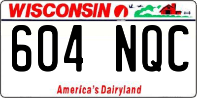 WI license plate 604NQC