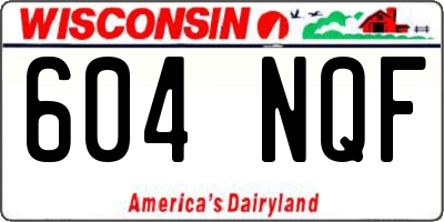 WI license plate 604NQF