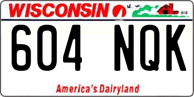 WI license plate 604NQK