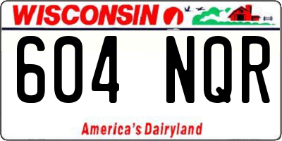 WI license plate 604NQR