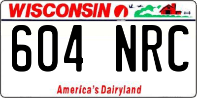 WI license plate 604NRC