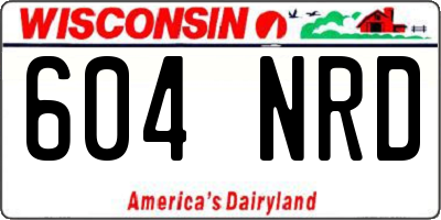 WI license plate 604NRD