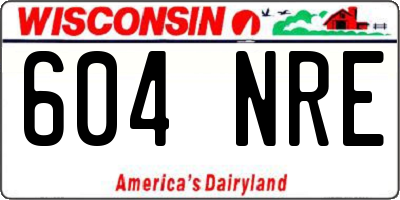 WI license plate 604NRE