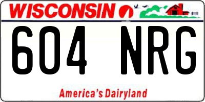 WI license plate 604NRG
