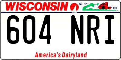 WI license plate 604NRI