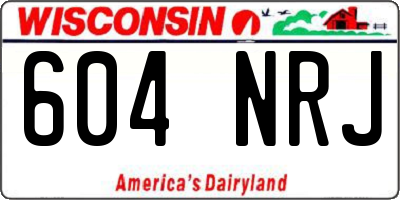 WI license plate 604NRJ