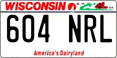 WI license plate 604NRL