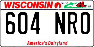 WI license plate 604NRO
